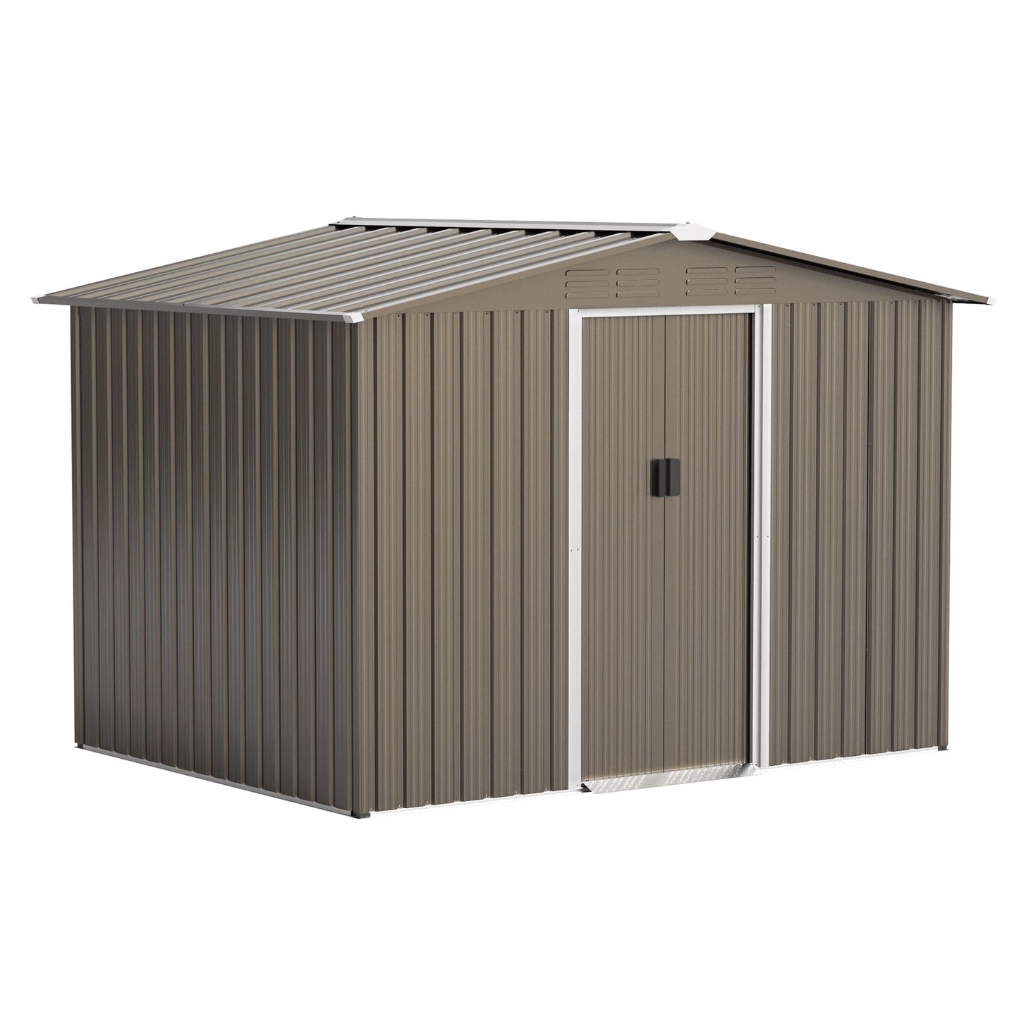 RTDTD 8FT x 6FT Outdoor Storage Shed, Waterproof, Lockable Door Metal Tool Shed with Sliding Door and Air Vents, Storage House for Gardening Tools, Metal Storage Shed for Garden, Backyard, La - WoodArtSupply