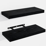 Venusmiles Floating Shelves for Wall, Wall Mounted Shelves with Invisible Brackets, 2 Small Wood Floating Wall Shelf Shelves for Living Room, Bedroom, Kitchen, Bathroom (Black, 15" W x 6" D x 1" H) Venusmiles
