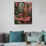 Aihonmin Cute Giraffe Paint by Numbers Botanical Paint by Numbers Kits Children,Cactus Tree Painting Art Craft on Canvas with Brushes Acrylic Pigment Drawings Gift Without Framed 16''W x 20''H Aihonmin