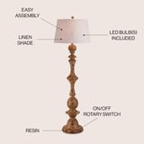 JONATHAN Y JYL3000A Taylor 67" Resin LED Floor Lamp, Farmhouse, Cottage, Rustic, French Country, Office, Living Room, Family Room, Dining Room, Bedroom, Hallway, Foyer, Brown JONATHAN Y