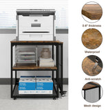 Natwind Large Printer Stand with Storage Shelves,Extendable Home Craft Table,Home Office Organization Desk, Versatile Table for Home Office, Kitchen, Study Room, Living Room (Retro) Natwind