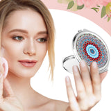 Jetec 6 Pcs Sublimation Blanks Products Small Compact Mirror Bulk Heat Transfer Folding Pocket Makeup Mirror Heart Round Double Sided Handheld Mirror Sublimation Mirror for Women Gift Purse Travel Jetec