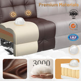 3-Seater Loveseat Recliner Sofa, Home Theater Seating Reclining Couch with Flip Middle Backrest, RV Wall Hugger Sleeper Sofa with Massage, Dawer & Cup Holders, 150° Recline for RV & Living Room TOMOSLTER