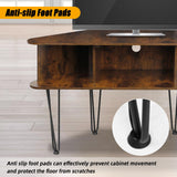 Corner TV Stand for 55 inch TV, Corner TV Stand for Living Room, Industrial TV Stand with Storage, Corner Entertainment Center with High Metal Feet and Anti-Slip Pads, 45 Inch, Rustic Brown Ciao Stilista