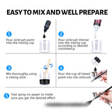 Airbrush Paint - Perfect for Artists and Beginners - Complete Water-Based Air Brush Painting Set with Thinner, Cleaner, Mixing Cups, Mixing Sticks, Gloves SOKINCLR