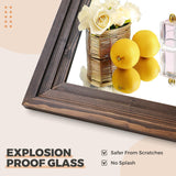 YLYHSST 65"x24" Full Length Mirror Solid Wood Frame Arched Floor Mirror for Living Room, Bedroom Hanging or Leaning, Brown YLYHSST