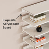 Tribesigns 8-Tier Modern Acrylic Bookshelf with Wood Shelves - 63" Clear Storage Rack for Living Room, Bedroom, and Home Office Tribesigns
