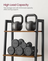 VASAGLE Ladder Shelf, 4-Tier Bookshelf, Storage Rack, Bookcase with Steel Frame, for Living Room, Home Office, Kitchen, Bedroom, Industrial Style, Rustic Brown and Black ULLS44X VASAGLE