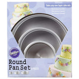 Wilton Aluminum Round Cake Pans, 3-Piece Set with 8-Inch, 6-Inch and 4-Inch Cake Pans Wilton