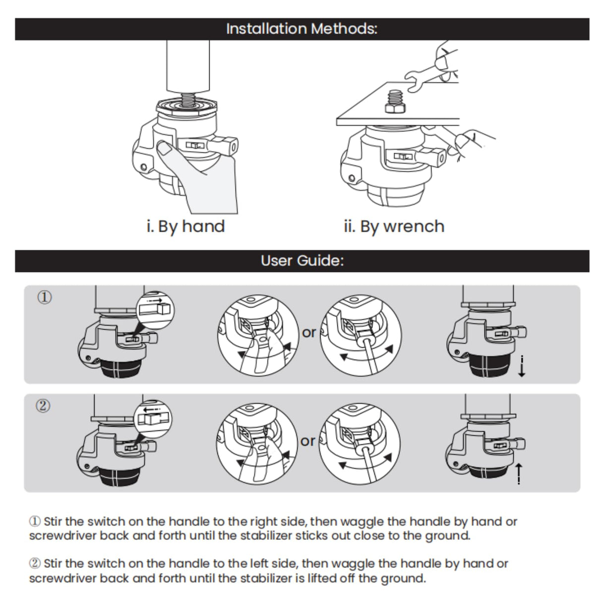 4 Pack Leveling Casters with Ratchet Handle, Adjustable Heavy Duty Casters, Retractable and 360 Degree Swivel Castors, Quiet and Floor-Friendly, for Workbench, Equipment, Swivel Castor Wheels (T60) LSWhee