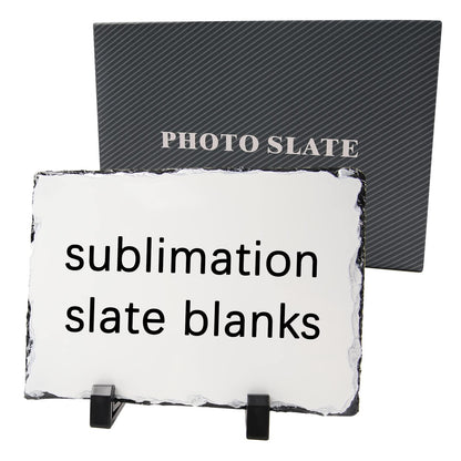 OKBA Sublimation Slate Blanks DIY Custom Stone Slate 6x8 Inch Picture Frame Heat Transfer Rock Photo Plaque with Display Stand Decoration for Desktop Souvenir (1)