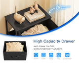 Casaottima Dresser for Bedroom Nightstand, Small Fabric Dresser Chests of Drawers, Closet Organizers and Storage with 3 Drawers, Black Casaottima