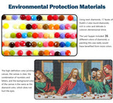 JesMolla DIY 5D Full Round Diamond Painting by Number Kits for Adults, Diamond Painting Kits Round Full Drill Diamond Art Kit Picture Craft for Home Wall Art Decor, 15.8"x33.5", The Last Supper JesMolla