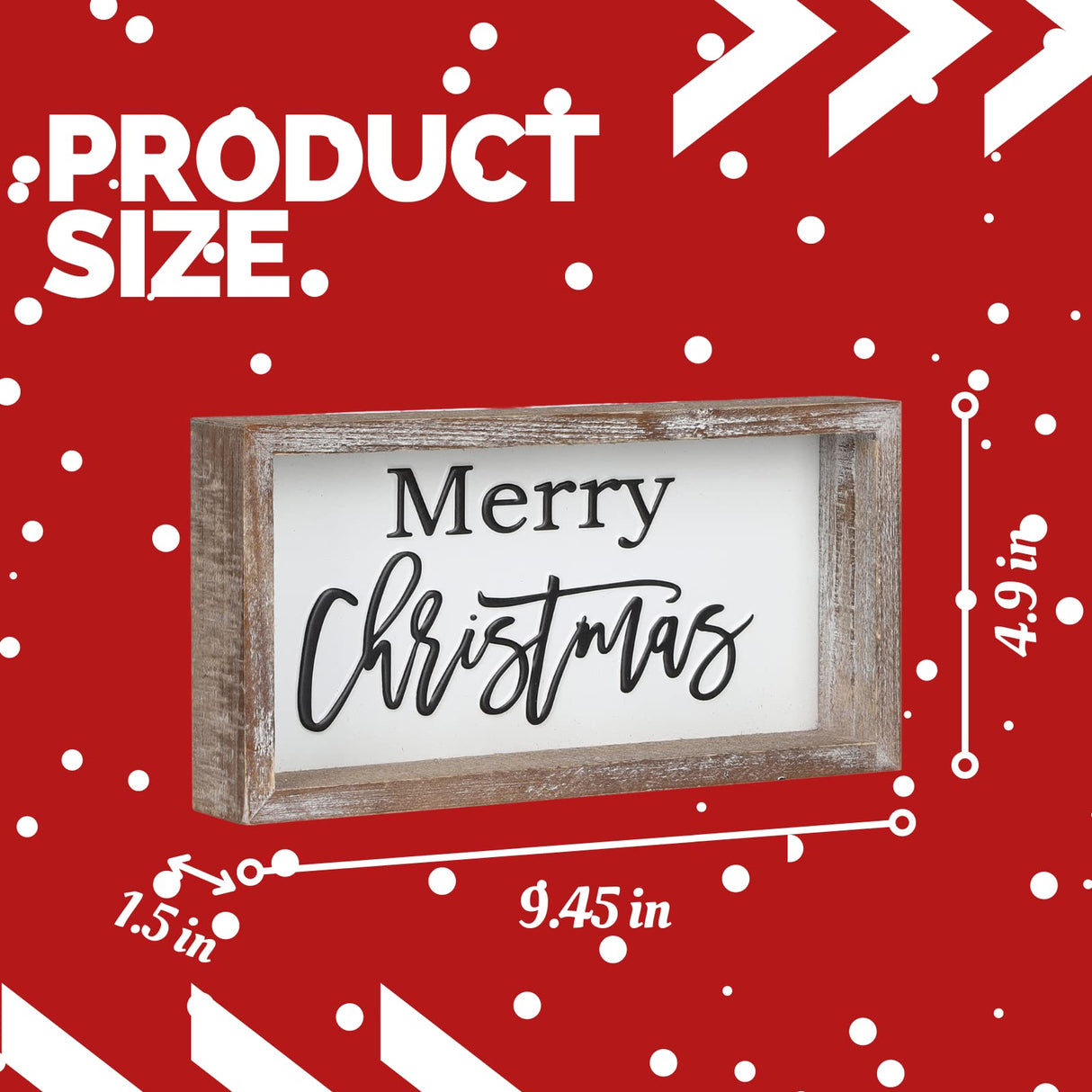 FESTWIND Christmas Tiered Tray Decor, Merry Christmas Block Sign Embossed Metal With Wood Frame - Shelf, Mantel, Home Decor - Rustic Farmhouse Christmas Decoration FESTWIND