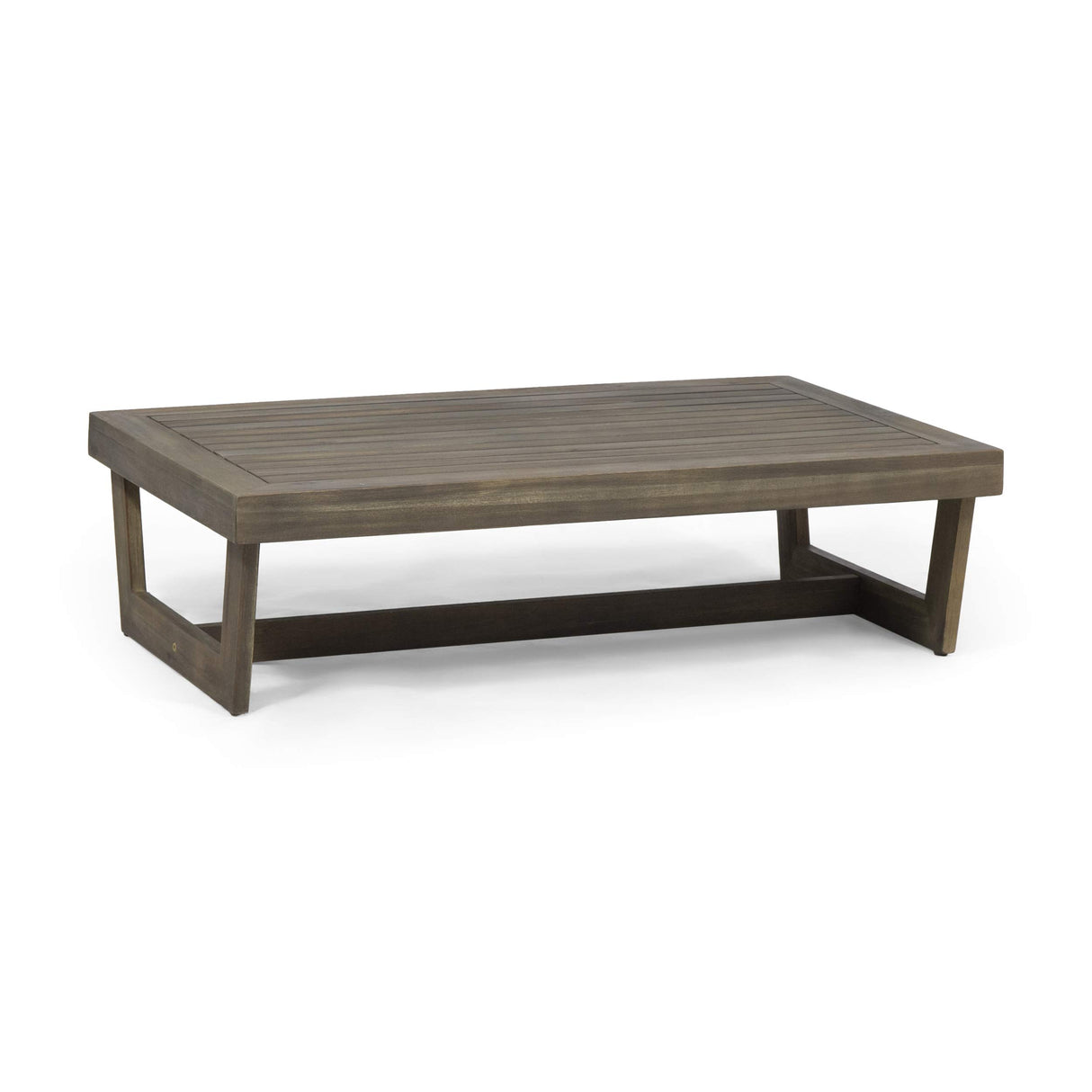 GDFStudio Outdoor Acacia Wood Coffee Table, Gray GDFStudio
