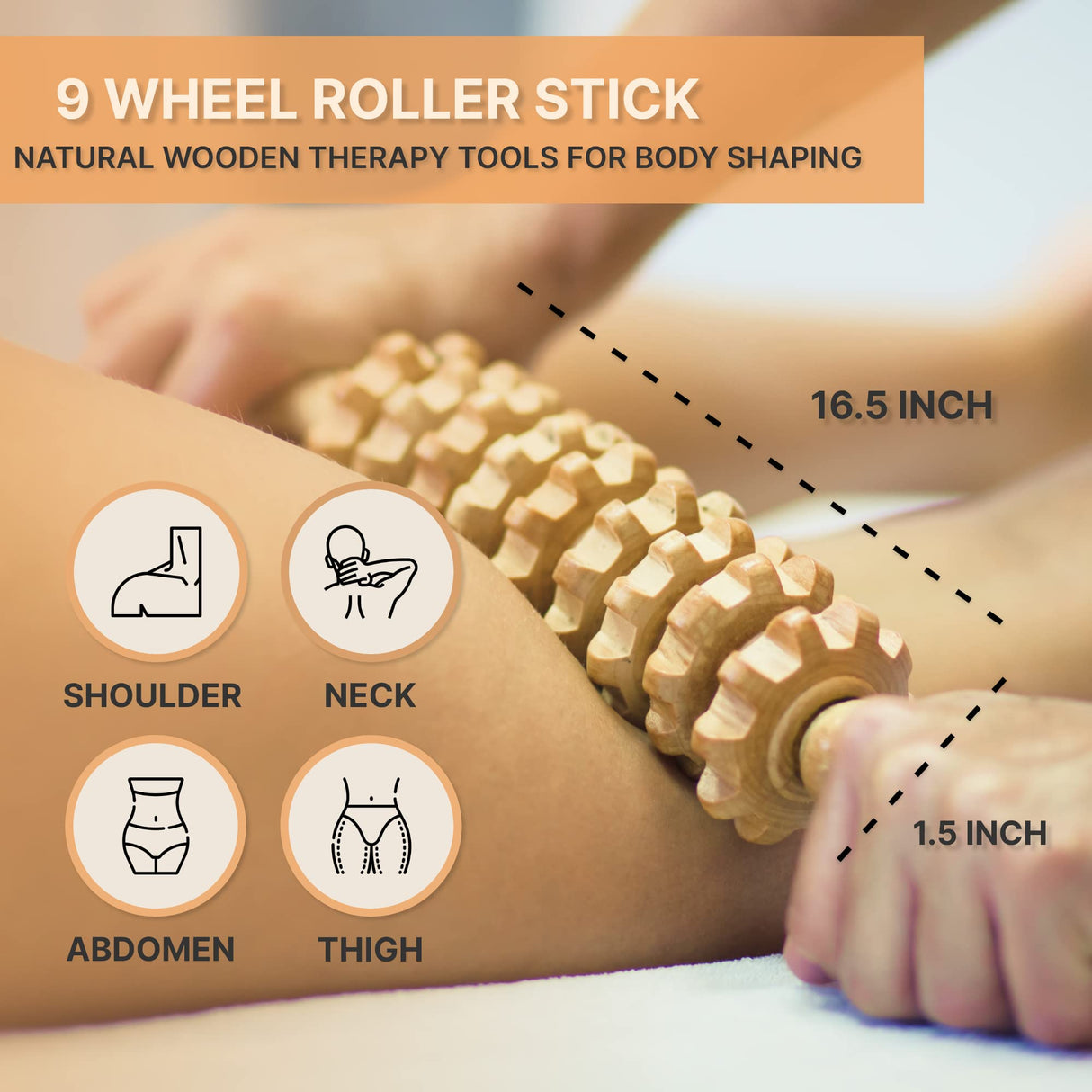 Nuddspa Wood Therapy Massage Tools 6-in-1, Lymphatic Drainage Massager, Maderoterapia Kit - Anti Cellulite Complete Body Sculpting Tools for Total Relaxation & Relief - Massager Tool for Anti Aging Nuddspa