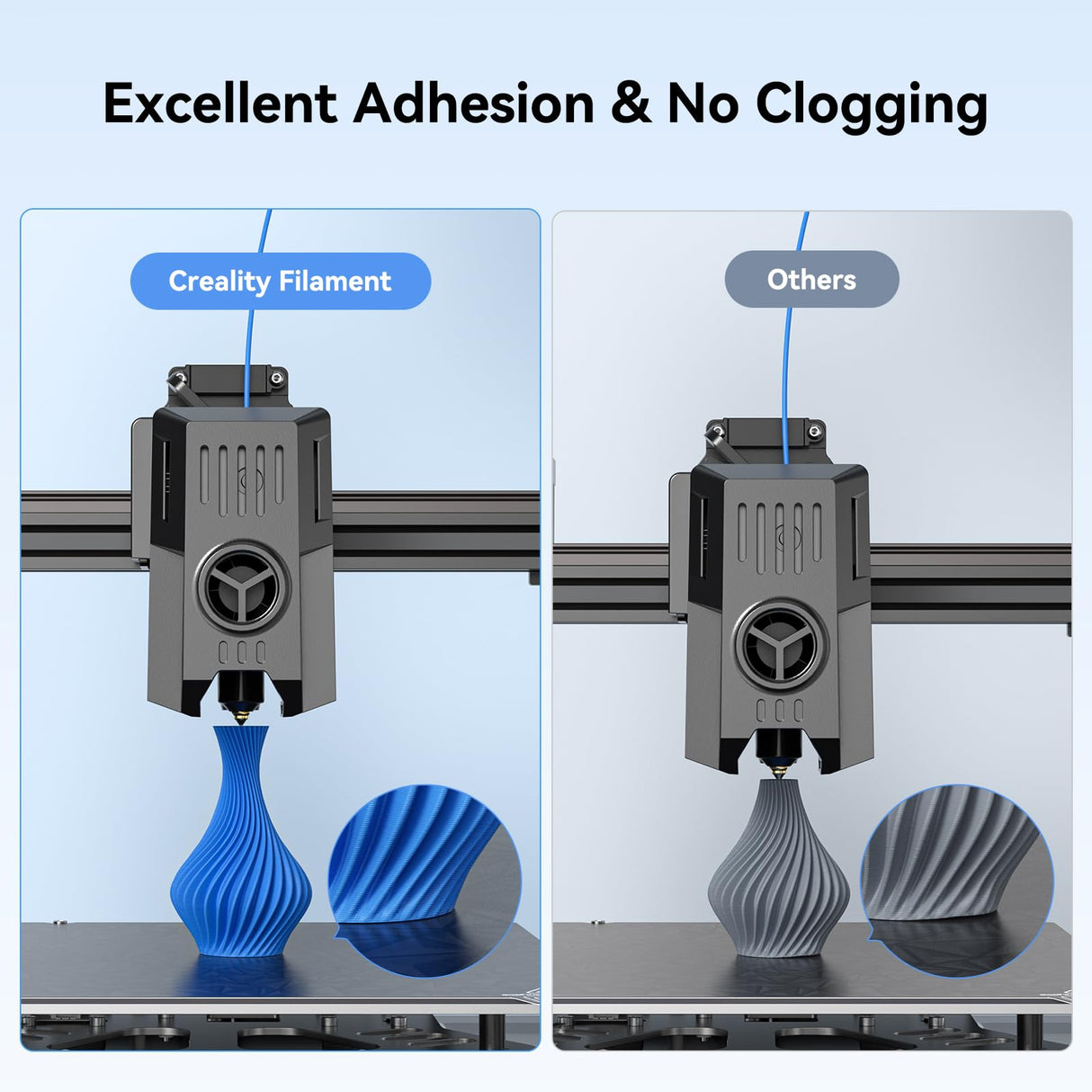 Creality 2kg Black & White PLA 1.75mm Filament Bundle for 3D Printing with No-Tangling Strong Bonding and Overhang Performance, Accuracy +/- 0.02mm Creality