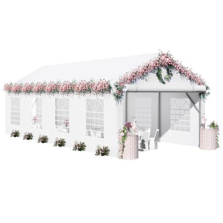 Devoko 13x26 Party Tent Heavy Duty Outdoor Wedding Tent with Removable Sidewall，Outdoor Gazebo Event Shelter Canopy, Large Tent for Wedding, Carport, Parties, Waterproof (White) Devoko