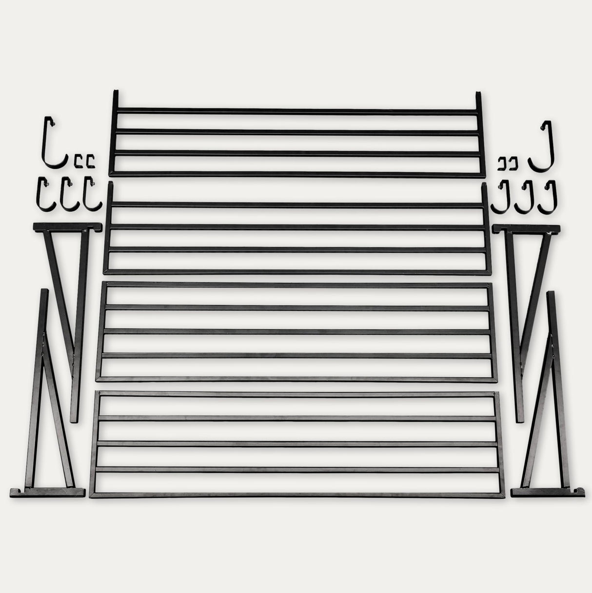 StoreYourBoard 2 Pack Heavy Duty Garage Wall Shelves, 2' x 4' Wall Mount Storage Shelf with Hooks, Holds 200 lbs Each StoreYourBoard