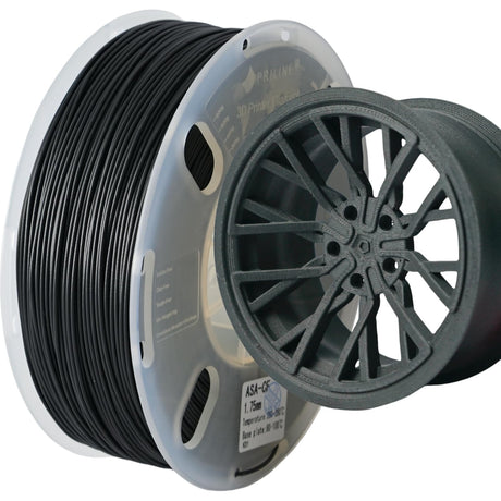 PRILINE Carbon Fiber Filament, PRILINE Carbon Fiber ASA 3D Printer Filament 1.75mm, High Strength Carbon Strands Fiber 3D Printing Filament 1kg Spool, Black PRILINE