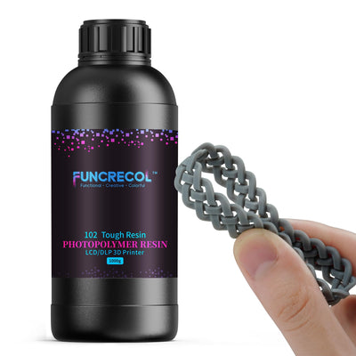 FUNCRECOL Tough Resin,Durable 3D Printer Resin with High Precision and High Toughness 365-405nm UV-Curing Resin Flexible Photopolymer Resin for LCD/DLP 3D Printing,1000G