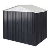 AirWire 6x8 FT Outdoor Storage Shed, Garden Shed with Updated Frame Structure and Lockable Doors, Metal Tool Sheds for Backyard Garden Patio Lawn, Grey AirWire