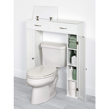 Zenna Home Over The Toilet Storage Cabinet with Shelves, White – Bathroom Organizer with Adjustable Shelving, Fits Above Toilet – Space-Saving Over Toilet Storage with Doors, Premium Classic Design Zenna Home