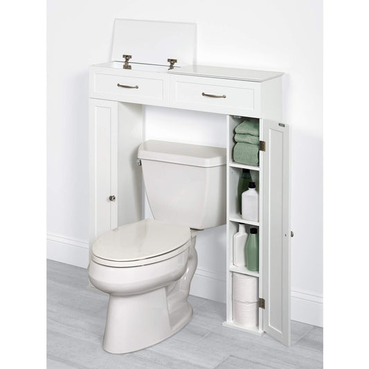 Zenna Home Over The Toilet Storage Cabinet with Shelves, White – Bathroom Organizer with Adjustable Shelving, Fits Above Toilet – Space-Saving Over Toilet Storage with Doors, Premium Classic Design