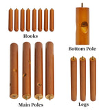 Aibiju Wood Coat Rack Freestanding, Coat Tree with 8 Hooks, 3 Height Options, Suitable for Kids and Adult, Coat Stand for Bedroom Office Entrance Brown YD-1006 Aibiju