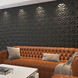 MIX3D 20 Pack Textured 3D Wall Panels for Interior Wall Decor, PVC Decorative Wall Panels for Living Room Bedroom Hotel Office, Black 12''x12'' Cover 19.4 Sq. Ft MIX3D
