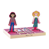 Melissa & Doug Abby and Emma Deluxe Magnetic Wooden Dress-Up Dolls Play Set (55+ pcs) Magnetic Paper Dolls for Kids Ages 3+ Melissa & Doug