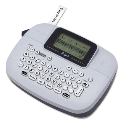 Brother P-Touch, PTM95, Monochrome, Handy Label Maker, 9 Type Styles, 8 Deco Mode Patterns, Navy Blue, Blue Gray