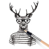 Chinco 12 Pieces Wooden Pencil Extenders Art Pencil Lengthener Crayon Extension with Aluminum Handle for School Office Supplies Chinco