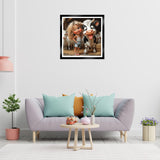 EOBROMD Diamond Art Kits for Adults, DIY Funny Cow Diamond Art Painting Kits for Adults Beginners, 5D Full Drill Diamond Dots with Diamond Gem Art and Crafts for Home Wall Decor 12x12inch EOBROMD