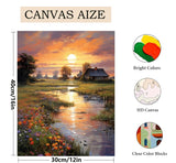 2 Pack Paint by Numbers Kit for Adults - Landscape Flowers Sunset Paint by Number for Beginner DIY Adult Paint by Number Kits on Canvas,Oil Number Painting Kits for Home Decor 12x16 inch Kaixine