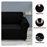 Joccun Stretch Couch Cover Slipcovers, 1-Piece Sofa Covers for 3 Cushion Couch Spandex Jacquard Washable Furniture Protector Cover for Living Room,Kids,Pets(Sofa,Black) Joccun
