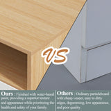 Auromie 6 Drawers Dresser, Double Modern Chest of Drawers with Power Outlet, Dresser TV Stand with Led Light Strip, Drawer Organizer for Bedroom, Living Room, Hallway (Light Walnut + White, 9 Drawer) Auromie