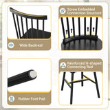 Furmax Black Dining Chairs Set of 4 Wooden Dining Chair Farmhouse Spindle Back Kitchen Chairs Windor Dining Chairs for Kitchen, Living Room, Restaurant Furmax