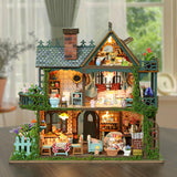 Meideh DIY Miniature House Kit - Wooden Miniature Dollhouse Kit with LED - Mini House Building Kit for Adults to Build - Tiny Model Doll House - Creative Craft Gift for Families Friends Meideh