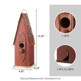 Glitzhome Hand Painted Distressed Hanging Wood Bird House for Outdoors 13.25" H Glitzhome