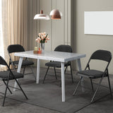 VINGLI Folding Chairs with Padded Seats, Metal Frame with Fabric Seat & Back, Capacity 350 lbs, Black, Set of 6 VINGLI