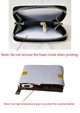 Sublimation Small Coin purse Women's Wallet Leather Coin credit Card holder Diy Craft (Gray) WoodArtSupply