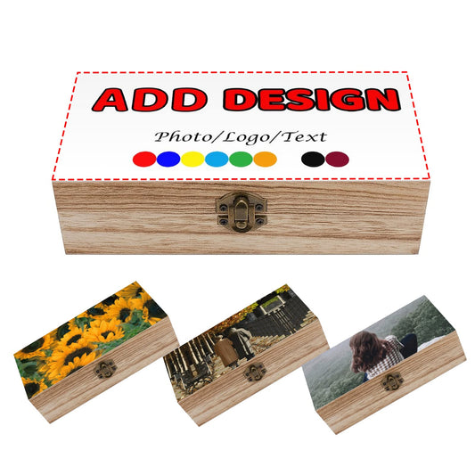 Custom Wooden Storage Box with Lid and Lock, Personalized Design Your Keepsake Box with Picture Text, Add Photo Logo Decorative Wooden Box for Home - WoodArtSupply