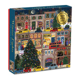 Galison Winter Lights Foil Puzzle 500 Pieces – Holiday Jigsaw Puzzle Featuring Festive City Scene by Joy Laforme – Thick, Sturdy Pieces Challenging Family Activity Great Gift Idea Galison