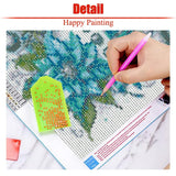 Christmas Diamond Art Kits for Adults, Flowers Snowman with Hat Scarf DIY 5D Round Full Drill Gem Art Kits for Beginner, Winter Diamond Painting Kit for Home Wall Decor 12x16 Inch eniref