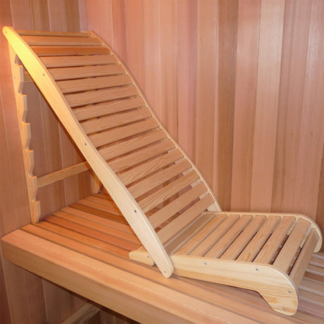 Smartmak Adjustable Canadian Red Cedar Sauna Lounge Chair with Ergonomic Backrest Smartmak