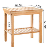 SOUJOY Bamboo Shower Bench, Bath Seat Stool, Spa Foot Rest Shaving Stool, Storage Shelf for Shampoo Towel, Works in Inside Bathroom, Living Room, Bedroom, Garden Leisure SOUJOY