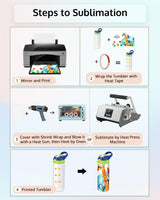 OFFNOVA 16oz Kids Sublimation Water Bottle Blank Bulk, Kids Sublimation Tumbler Cups for Boys Girls to School Sports Travel Camping (6 Pack) OFFNOVA