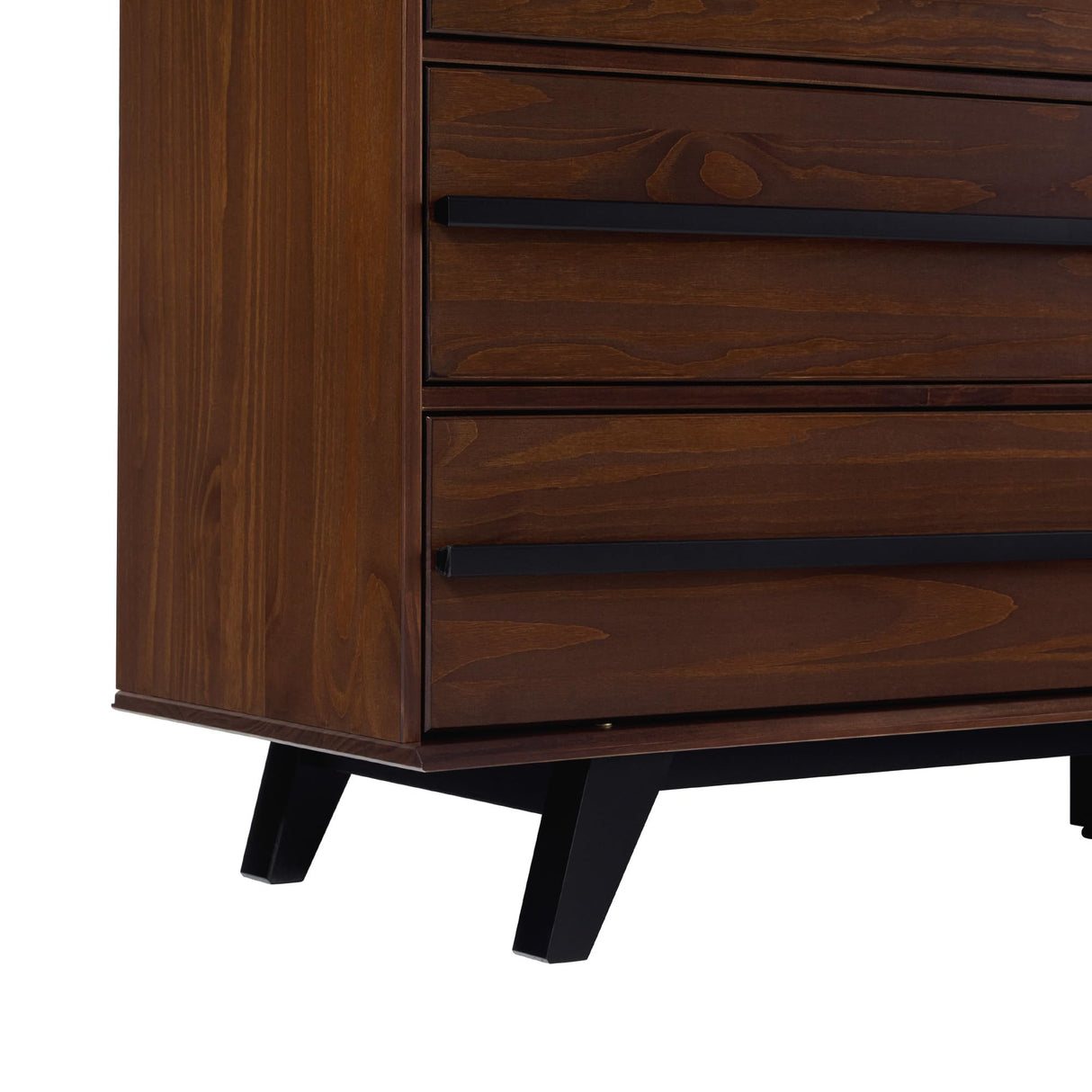 Walker Edison Malhia Contemporary Minimalist Solid Wood 6-Drawer Dresser, 60 Inch, Walnut Walker Edison
