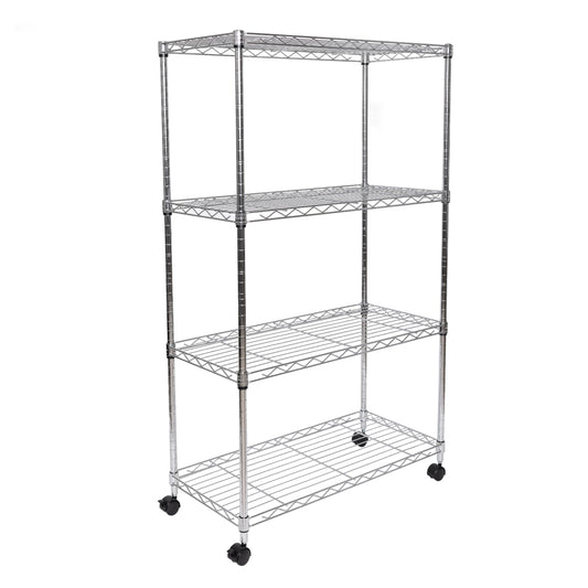 Seville Classics Solid Steel Wire Shelving Storage Unit Adjustable Shelves Organizer Rack, for Home, Kitchen, Office, Garage, Bedroom, Closet, Steel, 4-Tier, 30" W x 14" D